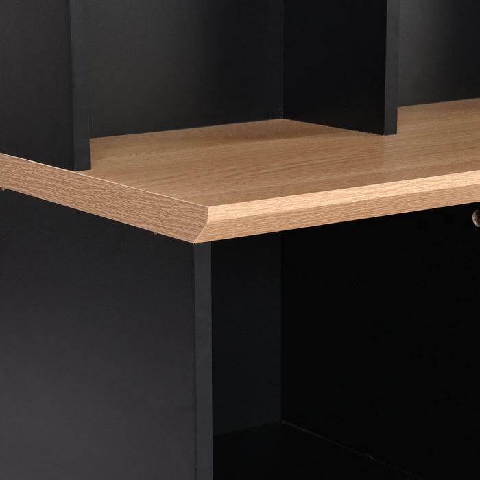 Minimalist Shoe Cabinet With Cube Storage & Shelves