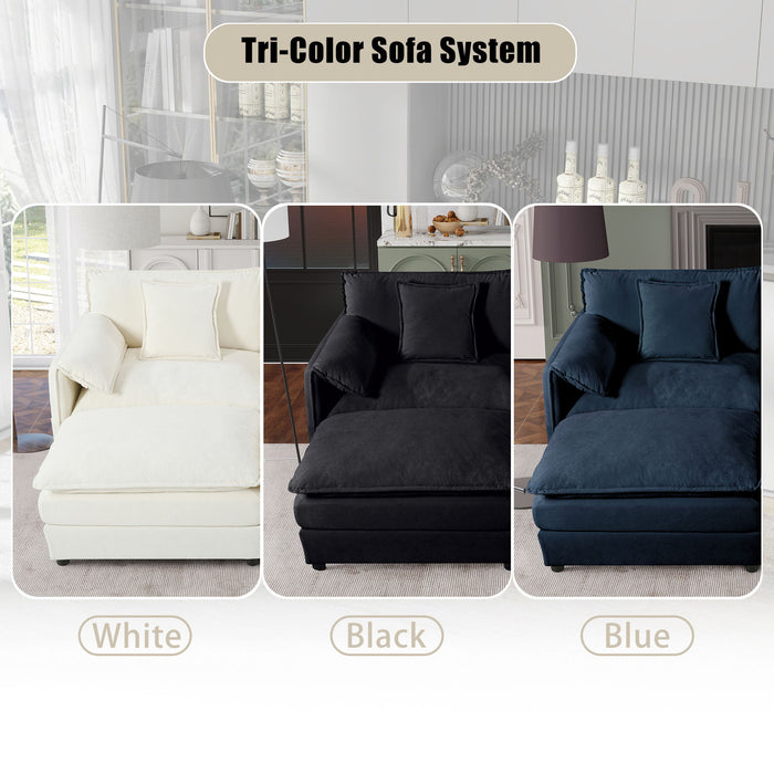 Modern Oversized Deep Seat Sectional Sofa With Pillows