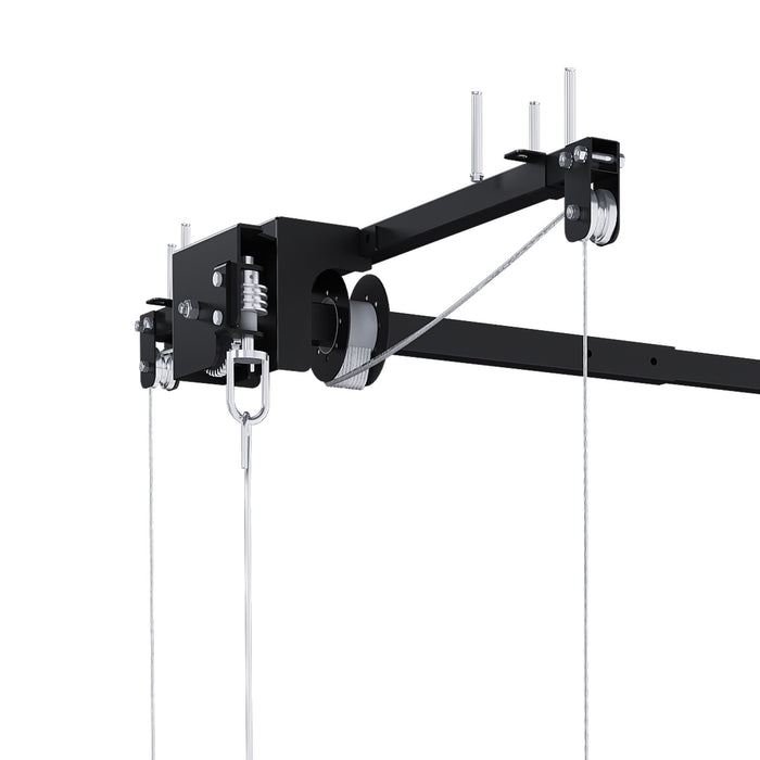 Overhead Garage Storage Rack 4 X 4 Ft For High Ceilings, With Safety Lock - Black