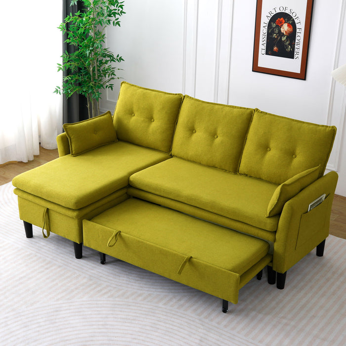 L-Shaped Reversible Chaise Sectional Sofa With Storage