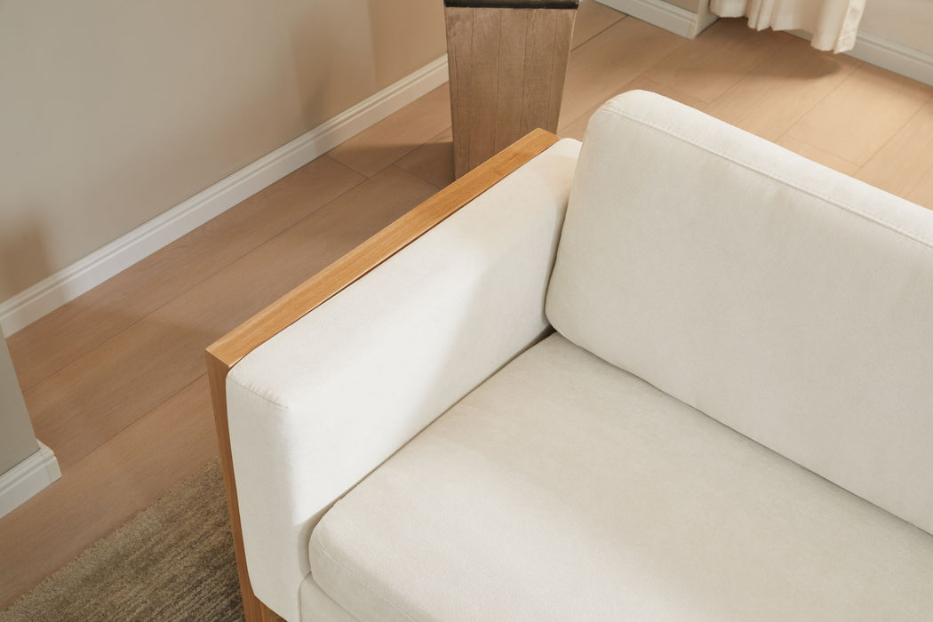 Modern Sofa With Solid Wood Legs, 3 Seater
