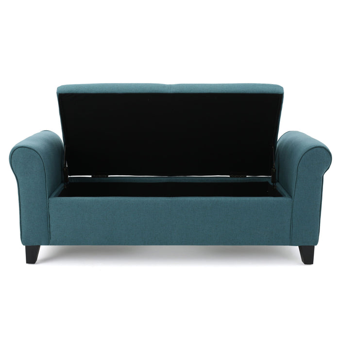 Hayes - Armed Storage Bench With Rolled Arms And Button Tufting
