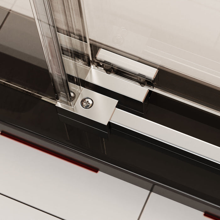 Frameless Single Sliding Shower Doors With Towel Rail & Handle