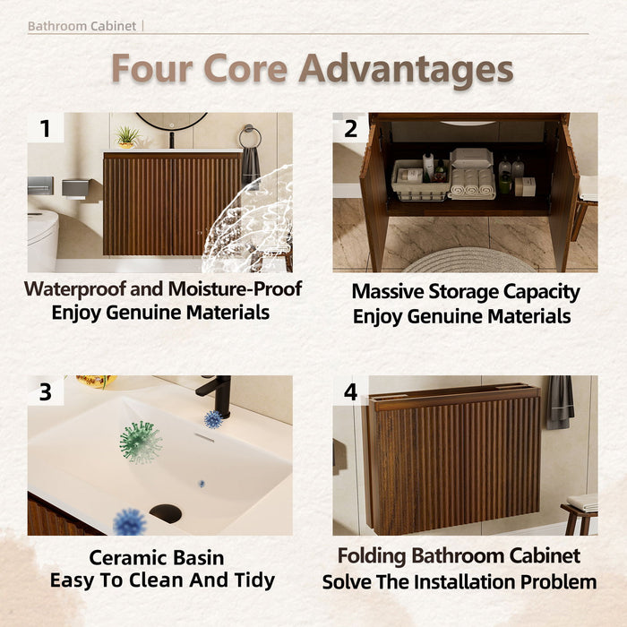 Folding Wall Cabinet With Creamic Sink