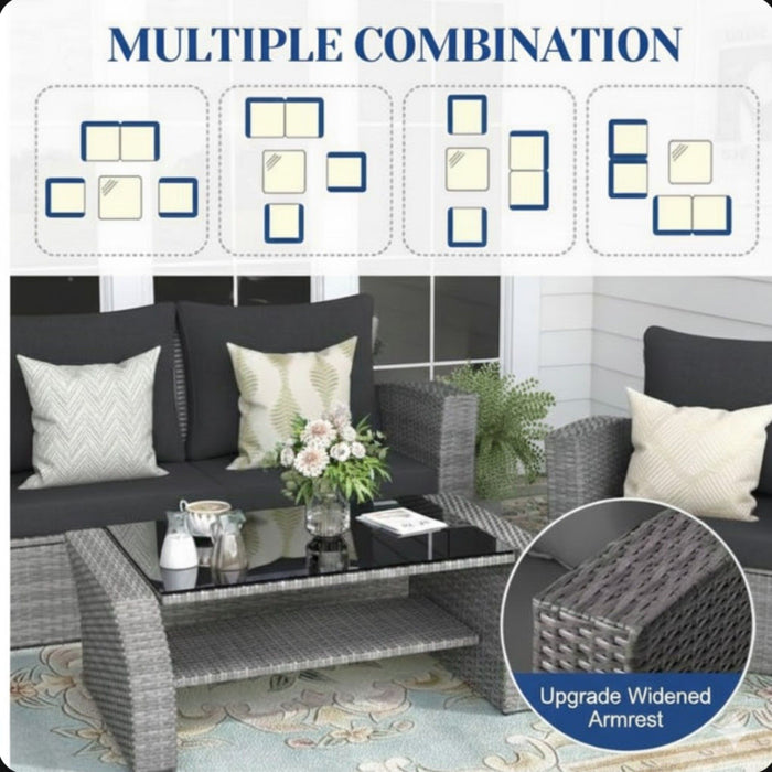 Modern Patio Set With Table And Cushions