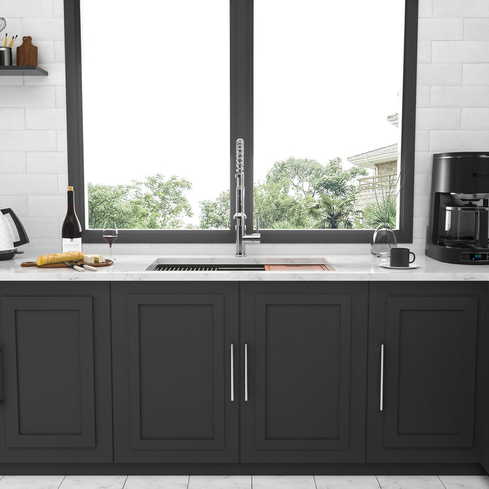 Undermount Workstation Kitchen Sink Stainless Steel Single Bowl