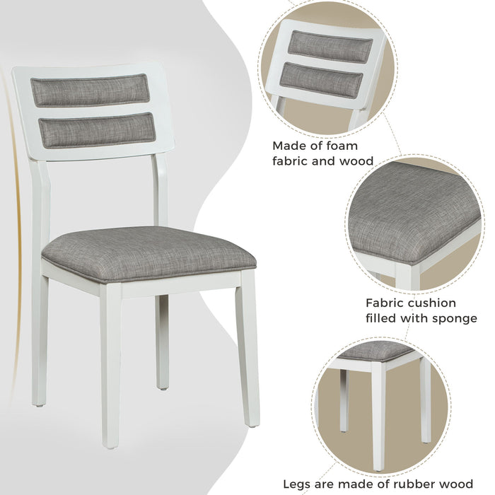 6 Piece Dining Set, Upholstered Chairs And Bench