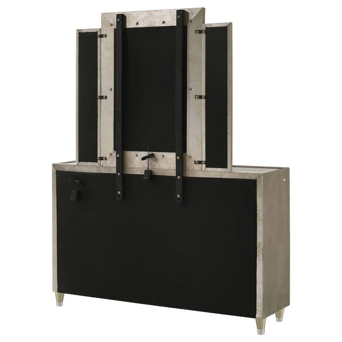 Mika - 8 Drawer LED Dresser With Mirror - Ivory