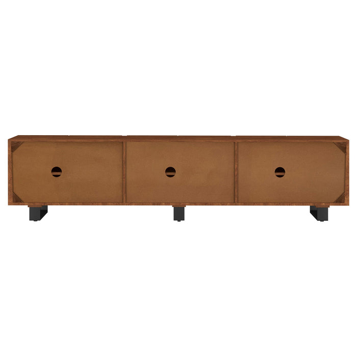 Harper - TV Stand Media Console With Curved Doors - Brown