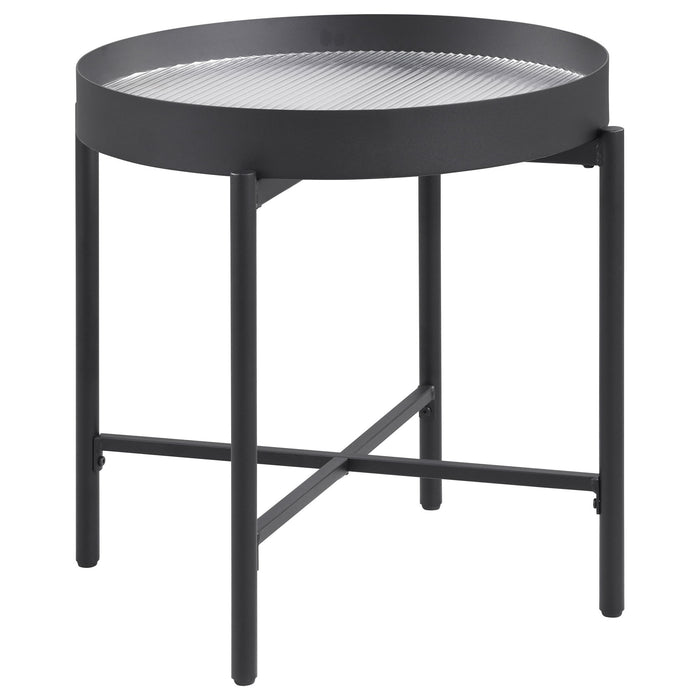 Rafael - 2 Piece Coffee Table Set With Sliding Storage - Tan / Black