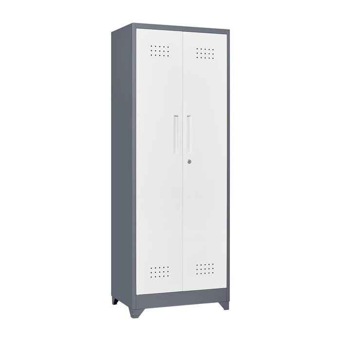 Lockers With Locking Doors, Adjustable Shelves, High Broom Tool Storage Cabinet