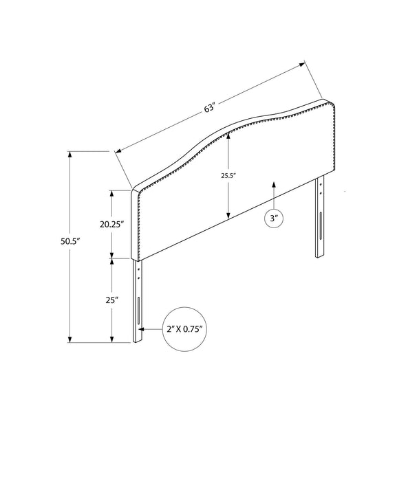 Queen Size, Bed Headboard Only, Upholstered, Transitional - White