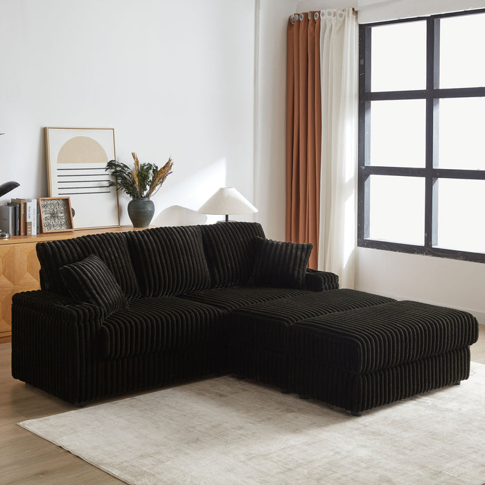3 Seater Sofa With 2 Ottomans For Living Room