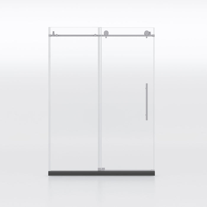 Frameless Shower Door, Clear Tempered Glass - Brushed Nickel
