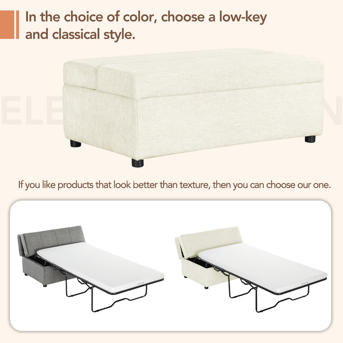 Twin Size Folding Ottoman Sleeper Bed With Mattress Convertible Guest Bed