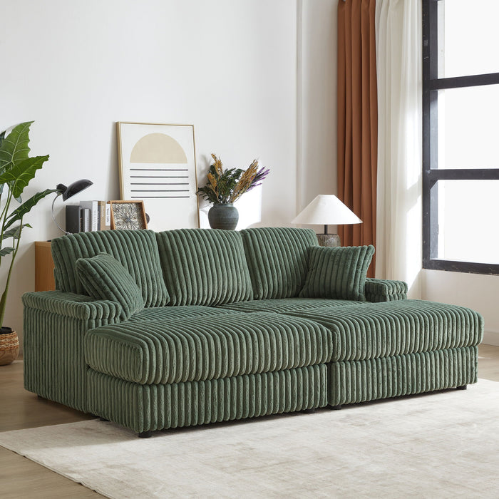3 Seater Sofa With 2 Ottomans For Living Room