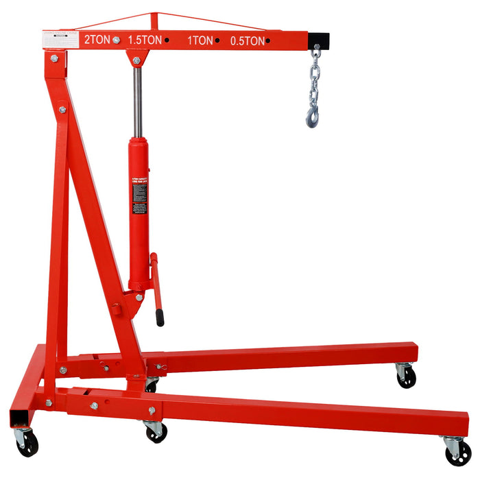 2 Ton Folding Engine Hoist Crane Lift With 6 Wheels