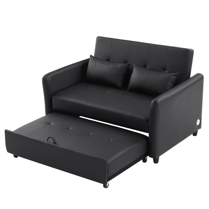 Convertible Sleeper Bed, Adjustable Oversized Armchair With 3 USB Ports