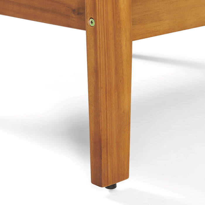 2 Piece Outdoor Conversation Set (Loveseat & Coffee Table With Water-Resistant Cushions) - Dark Blue / Teak