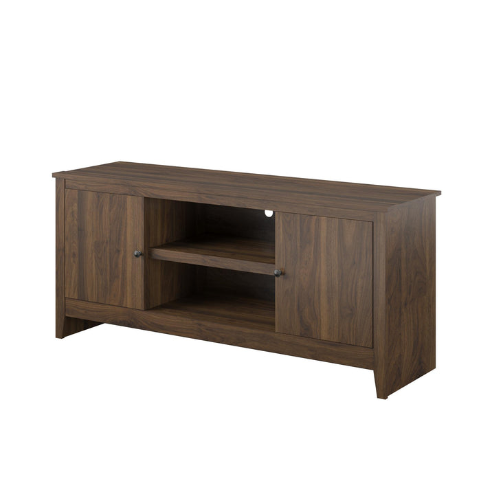 TV Stand For TVs Up To 65" With Open Shelves And Storage Cabinets - Walnut