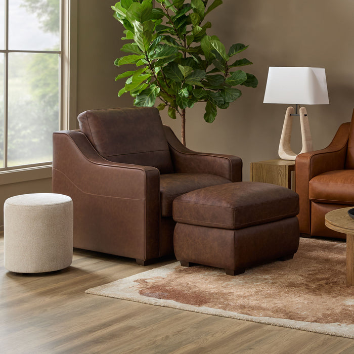Hudson - Ottoman For Living Room - Dark Brown