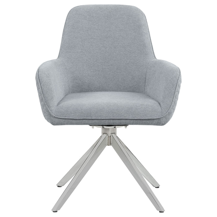 Flare - Arm Side Dining Chair With Tufting - Gray