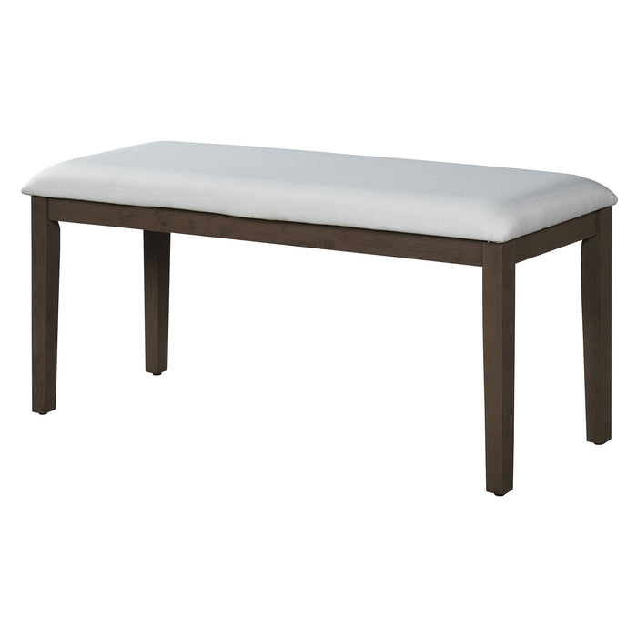 Farmhouse Dining Set With 4 Upholstered Chairs & 1 Bench
