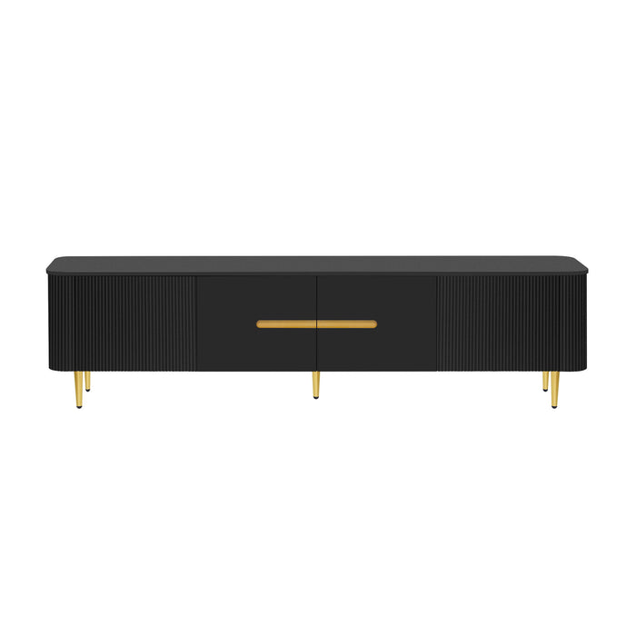 TV Stand For TVs, Media Console With 4 Spacious Cabinets For Living Room