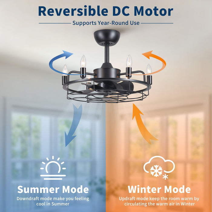 Modern Farmhouse Ceiling Fan, Adjustable Hanging
