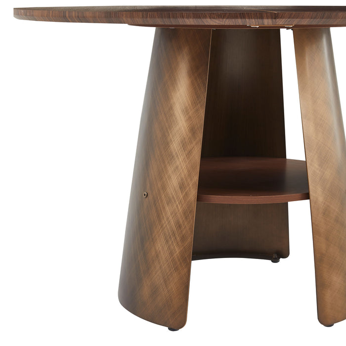 Round Dining Table - Reddish Brown / Walnut