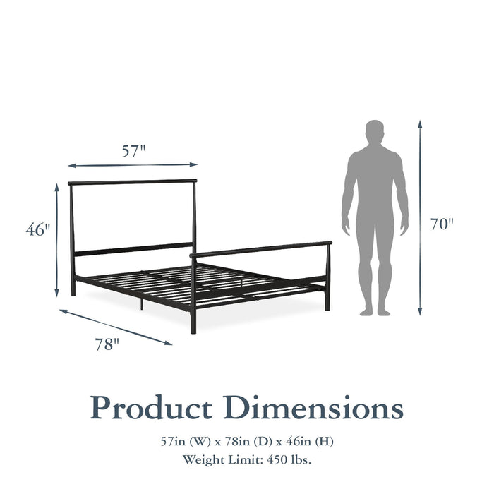 Calixa - Full Bed, Adjustable Height, No Box Spring Needed - Black