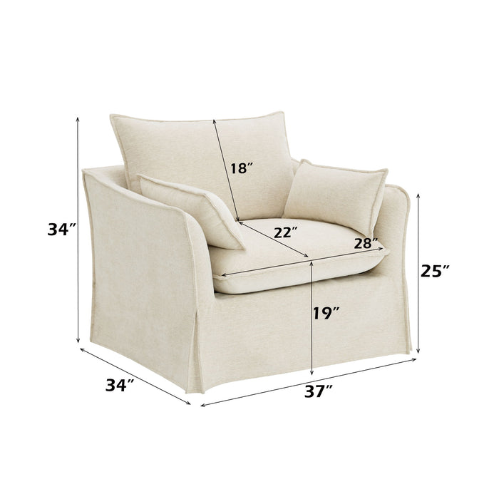 Shane - Chair With 2 Pillows - Beige
