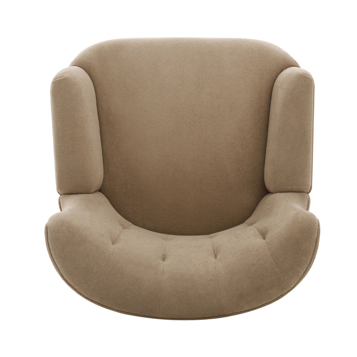 Armchair With Round Arm - Brown