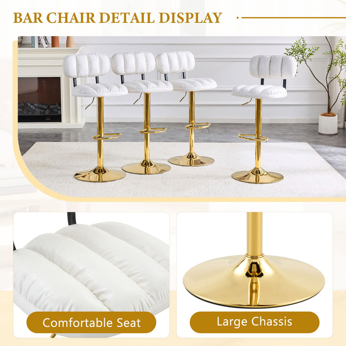 Adjustable Height Bar Stools & Footrest For Kitchen Island (Set of 2)