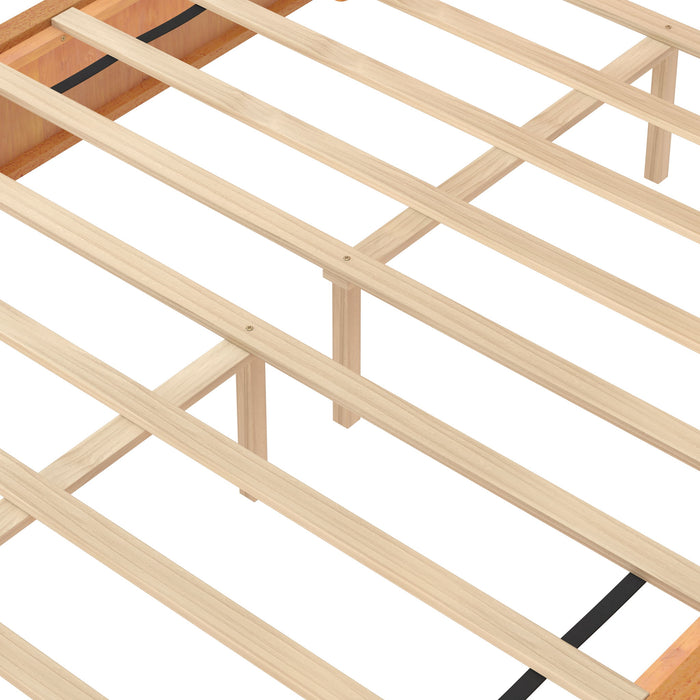 Platform Bed Frame With Headboard, Floor Standing Design