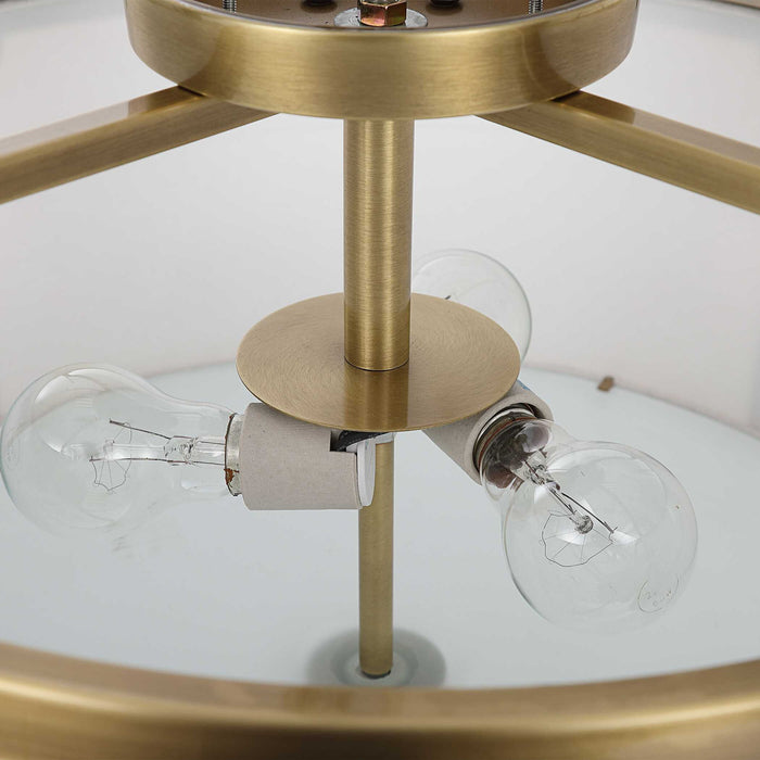 Colfax - 3 Light Semi Flush - Brass