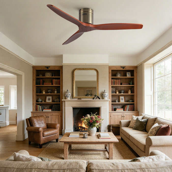 Low Profile Flush Mount Ceiling Fan Without Light