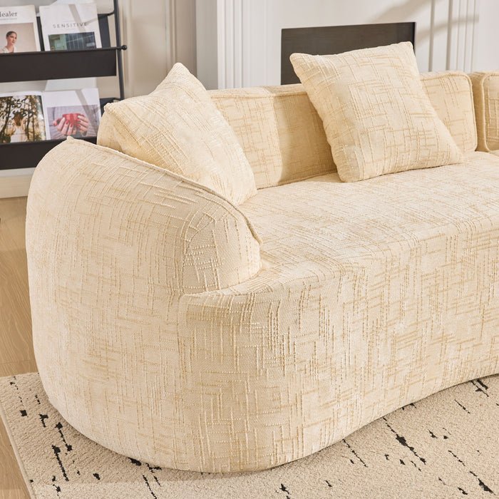 Curved Compressed Sofa, Nordic-Style Design For Living Room