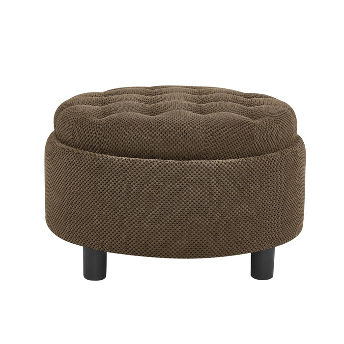Storage Round Footstool Table Ottoman
