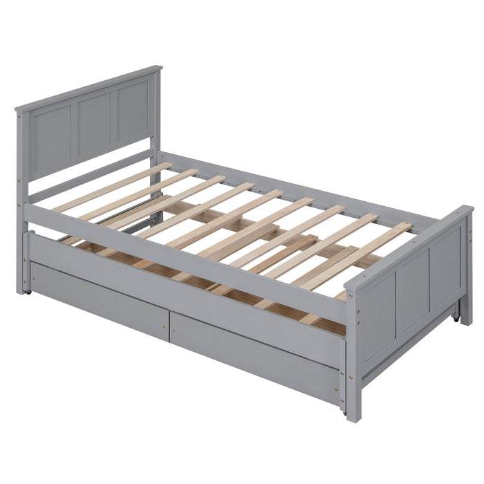 Platform Bed With Trundle And Drawers