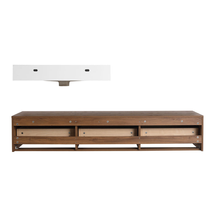 Modern Wall Mounted Bathroom Vanity With Resin Sink And Soft Close Drawer