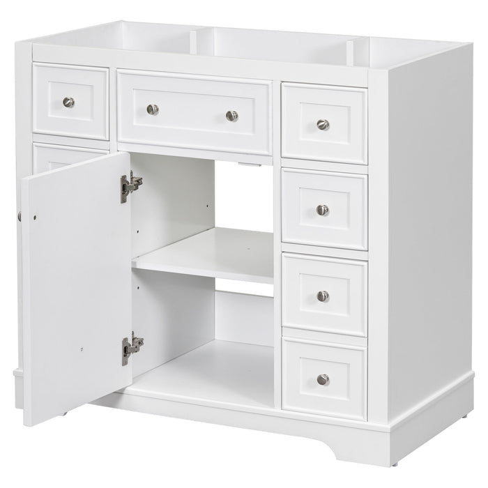 Modern Bathroom Vanity Base Only With 1 Cabinet And 6 Drawers