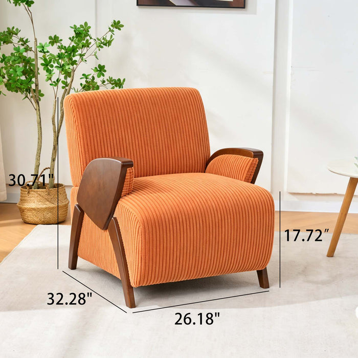Armrest Accent Chair - Dark Orange