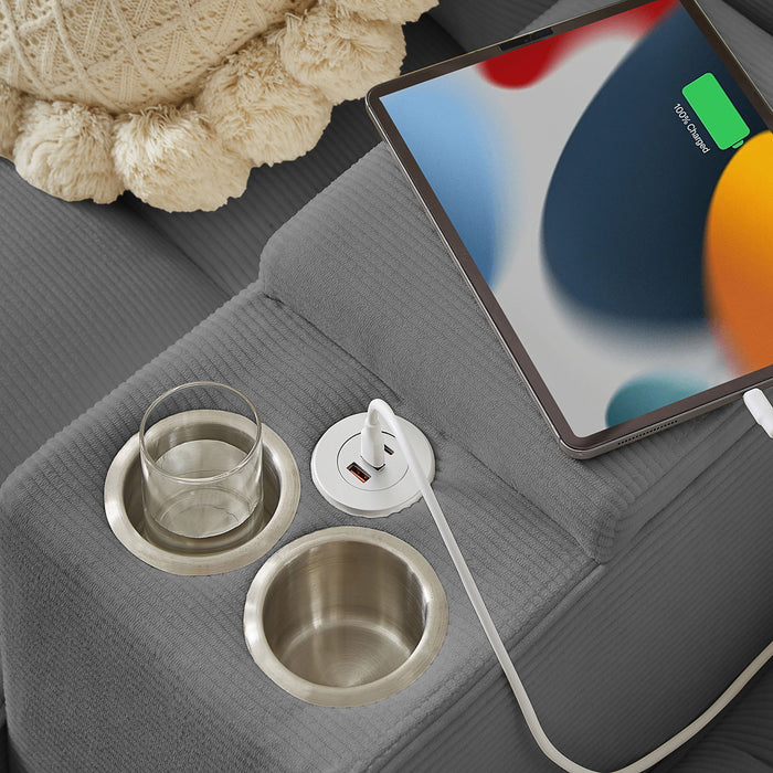 Modern U-Shaped Sectional Sofa Bed With Storage