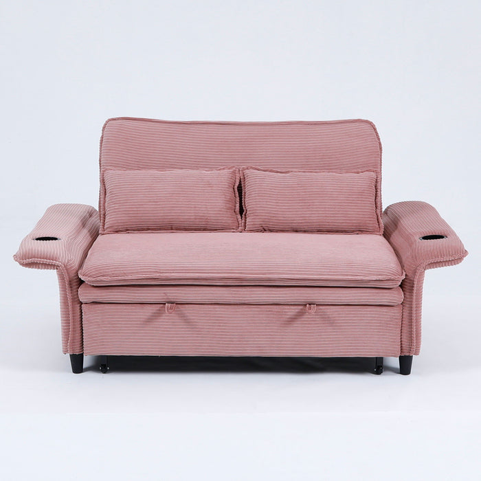 Modern Fabric Multi-Functional Sofa Bed With Adjustable Armrests And Backrests