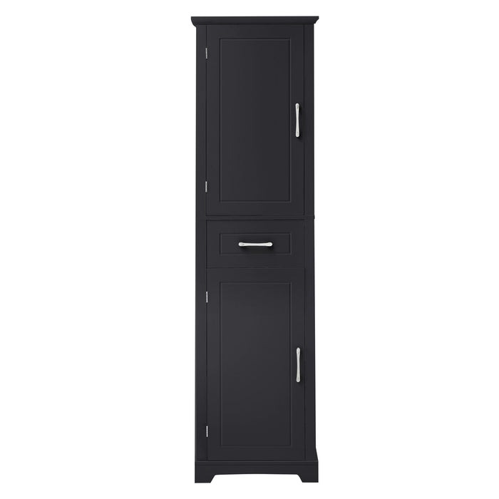 Tall Freestanding Bathroom Storage Cabinet With 2 Doors And Adjustable Shelves