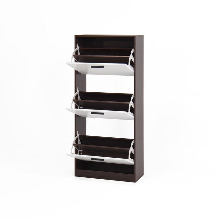 Modern Freestanding Shoe Storage Cabinet With 3 Flip Drawers