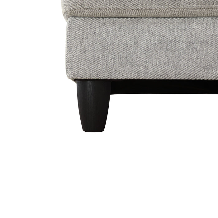 2 Piece L - Shaped Left Chaise Sectional Sofa With Ottoman, Living Room Furniture - White / Gray