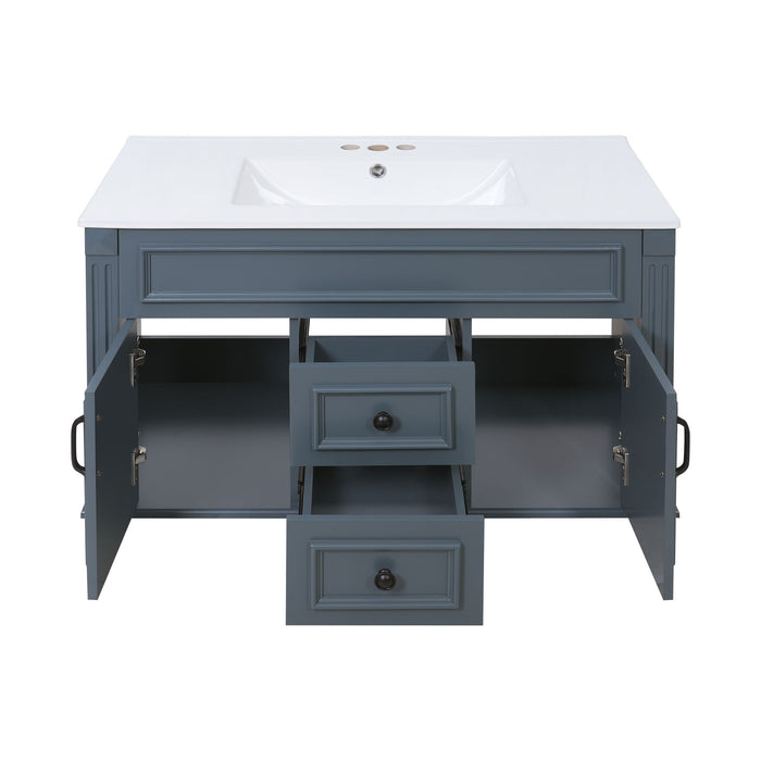 French Simple Style Wall Mounted Bathroom Cabinet With Sink