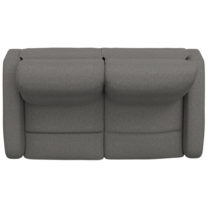 Manual Reclining Loveseat With Dual Seating Support For Living Room